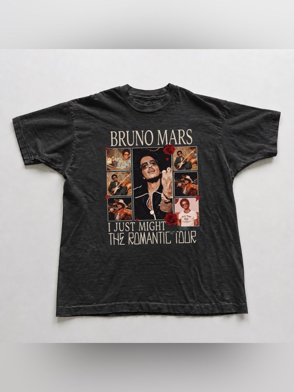 Black Bruno Mars 'I Just Might The Romantic Tour' Graphic Tee
